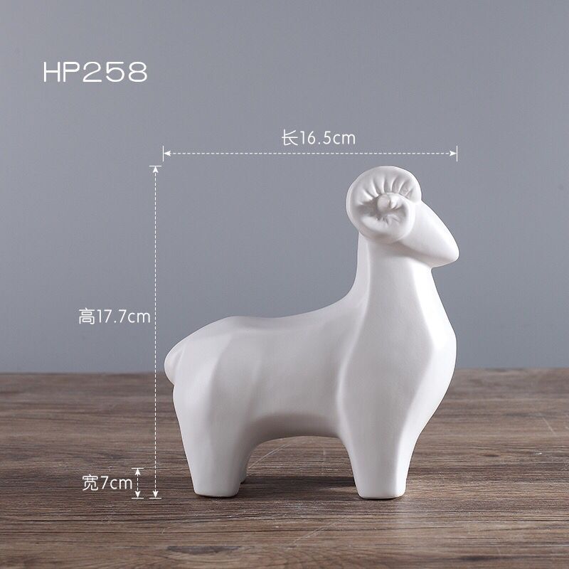 Sanyang Kaitai Home Decoration Modern Simple Nordic Model New House Living Room Study Cute Ceramic Sheep Wholesale