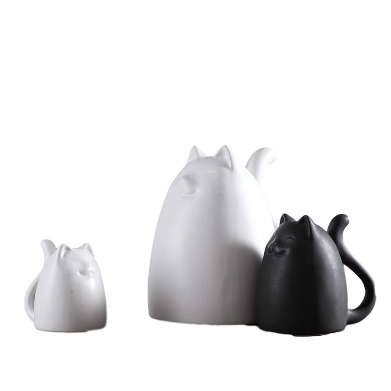 Nordic Living Room Tv Cabinet Decoration Ornaments Creative Ceramic Home Crafts Cat Ornaments For A Family Of Three Wholesale