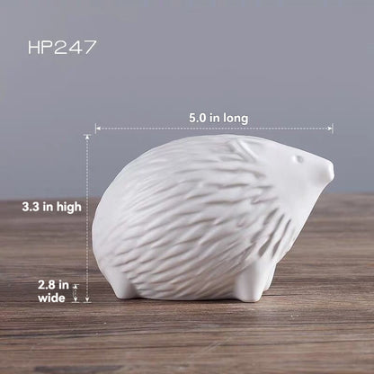 Minimalist Ceramic Decorative Piece Featuring A Small Hedgehog