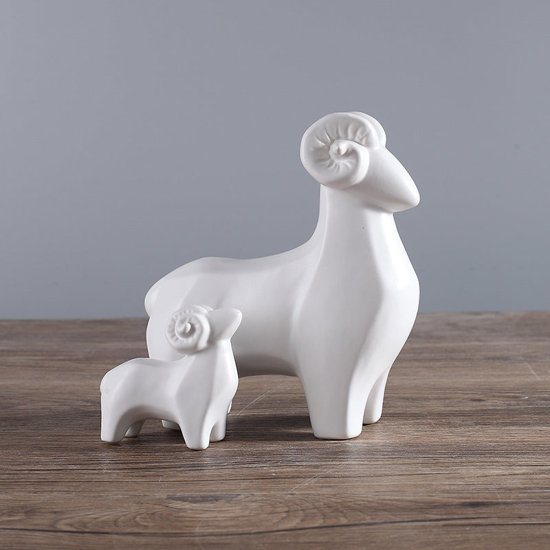 Sanyang Kaitai Home Decoration Modern Simple Nordic Model New House Living Room Study Cute Ceramic Sheep Wholesale