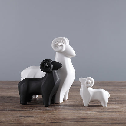 Cute Ceramic Sheep Home Decorations In A Modern Minimalist Style
