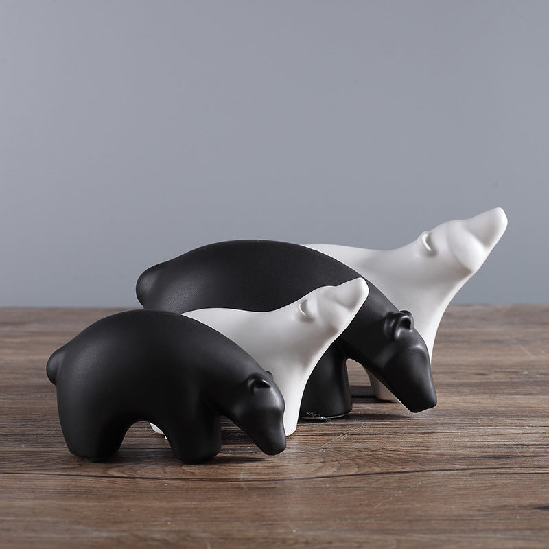 Soft Decoration Home Decoration Small Animal Decoration Nordic Simple Polar Bear Living Room Tv Cabinet Decoration Wholesale