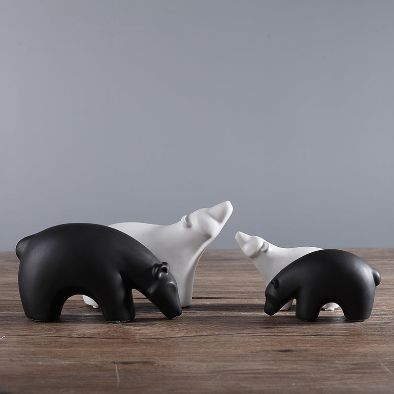Soft Decoration Home Decoration Small Animal Decoration Nordic Simple Polar Bear Living Room Tv Cabinet Decoration Wholesale