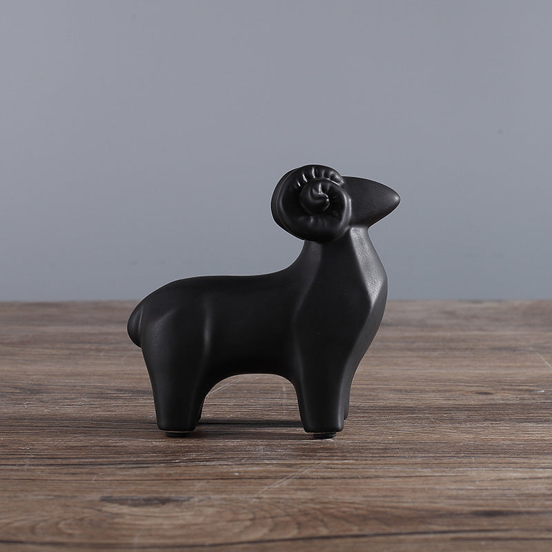 Sanyang Kaitai Home Decoration Modern Simple Nordic Model New House Living Room Study Cute Ceramic Sheep Wholesale