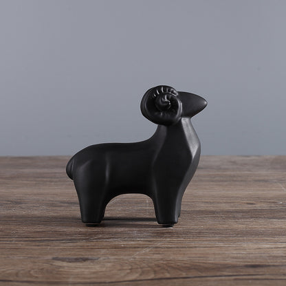 Cute Ceramic Sheep Home Decorations In A Modern Minimalist Style