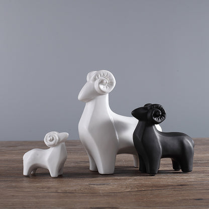 Cute Ceramic Sheep Home Decorations In A Modern Minimalist Style