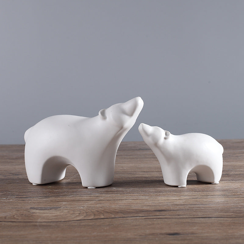 Soft Decoration Home Decoration Small Animal Decoration Nordic Simple Polar Bear Living Room Tv Cabinet Decoration Wholesale