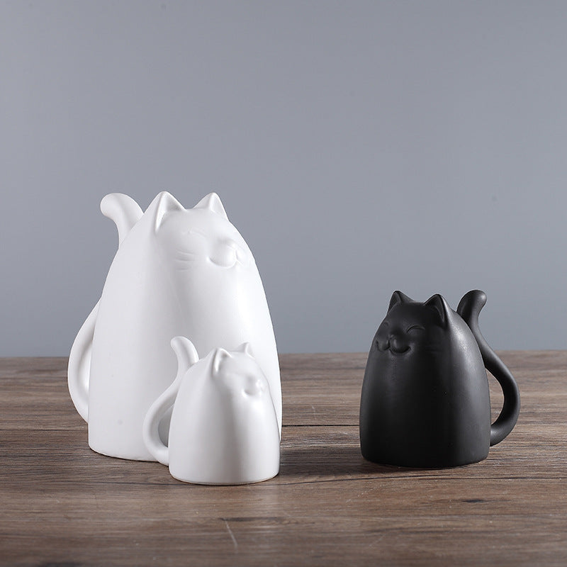 Nordic Living Room Tv Cabinet Decoration Ornaments Creative Ceramic Home Crafts Cat Ornaments For A Family Of Three Wholesale