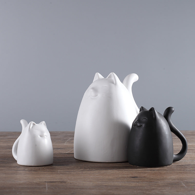 Nordic Living Room Tv Cabinet Decoration Ornaments Creative Ceramic Home Crafts Cat Ornaments For A Family Of Three Wholesale