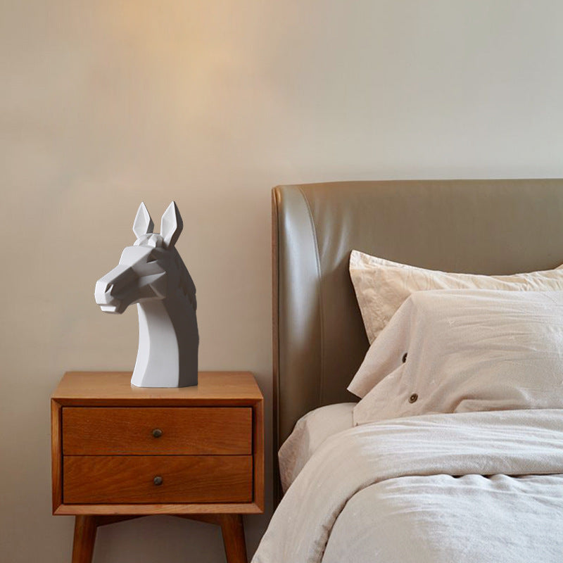 Abstract Nordic Animal White Deer Head Ornaments Modern Simple Hotel Soft Decoration Model Room Interior Decoration