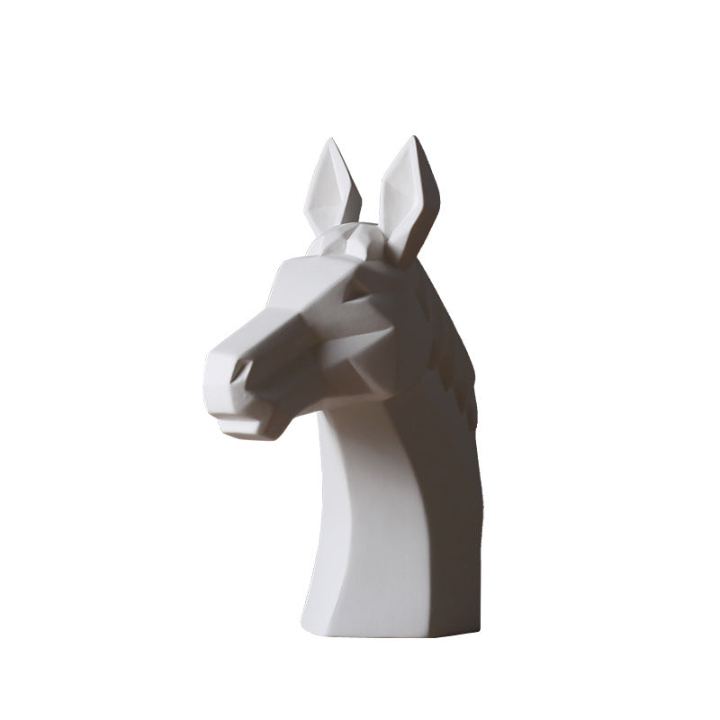 Biscuit Abstract Nordic Style Animal White Rhinoceros Head Ornament Modern Minimalist Living Room Soft Furnishing Home Decoration