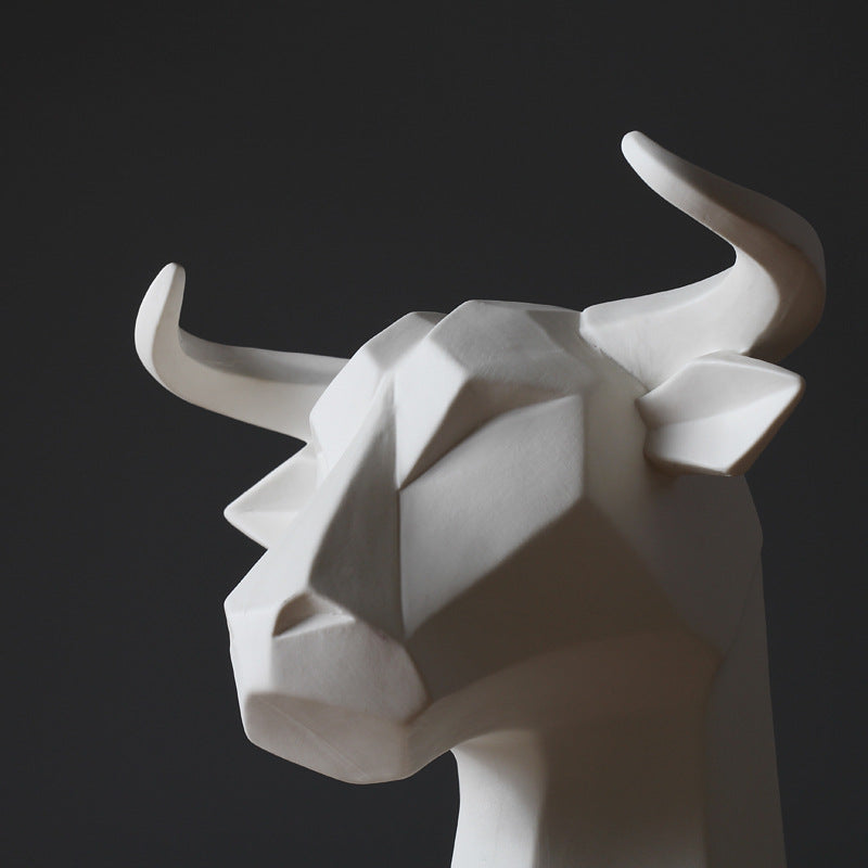 Abstract Nordic Animal White Deer Head Ornaments Modern Simple Hotel Soft Decoration Model Room Interior Decoration
