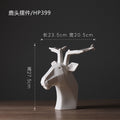 Abstract Nordic Animal White Deer Head Ornaments Modern Simple Hotel Soft Decoration Model Room Interior Decoration