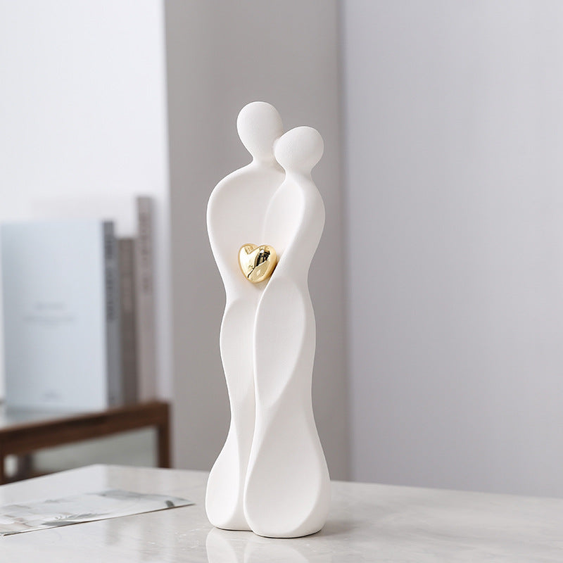 Jianermei Modern Simple Happy Family Ornaments New House Moving Parents And Children Living Room Home Accessories