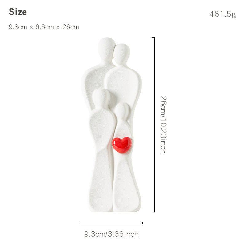 Jianermei Modern Simple Happy Family Ornaments New House Moving Parents And Children Living Room Home Accessories