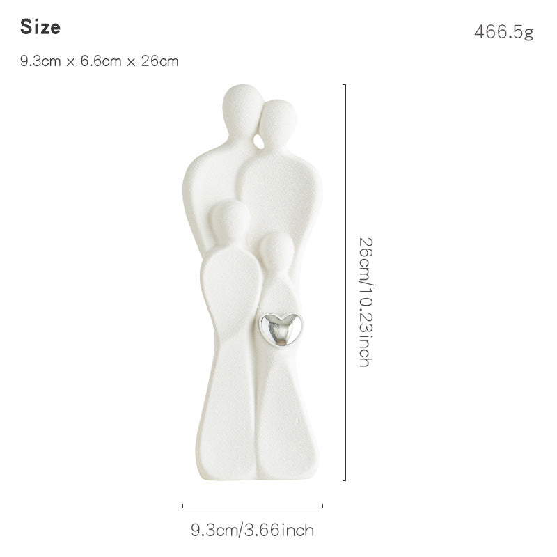 Jianermei Modern Simple Happy Family Ornaments New House Moving Parents And Children Living Room Home Accessories