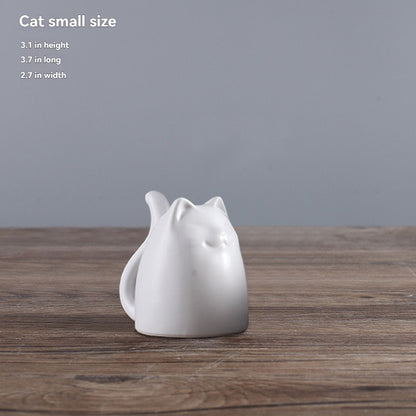 Three-Person Family Cat-Themed Creative Ceramic Home Crafts